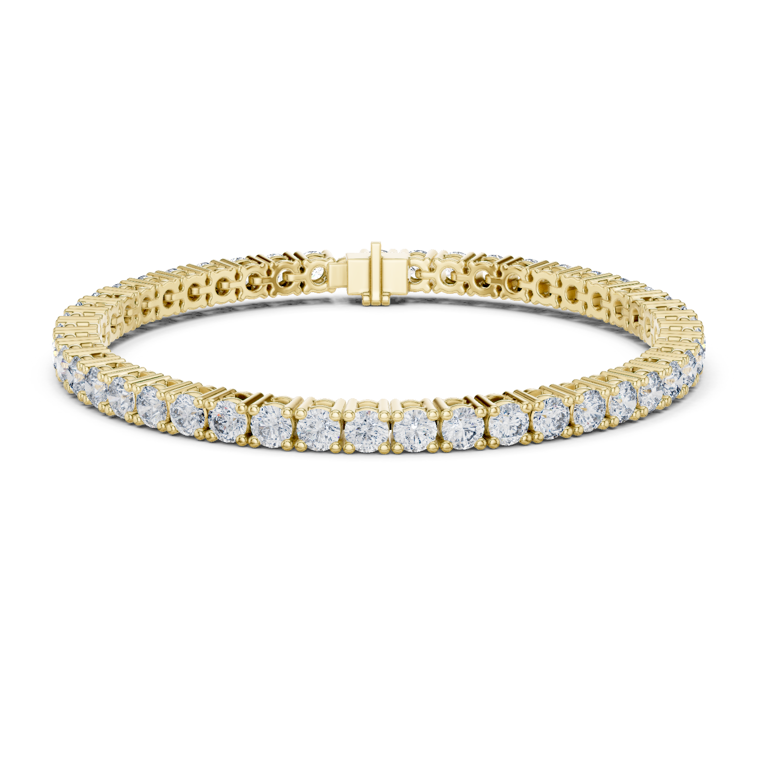 Bracelet with round diamonds in a tennis style.