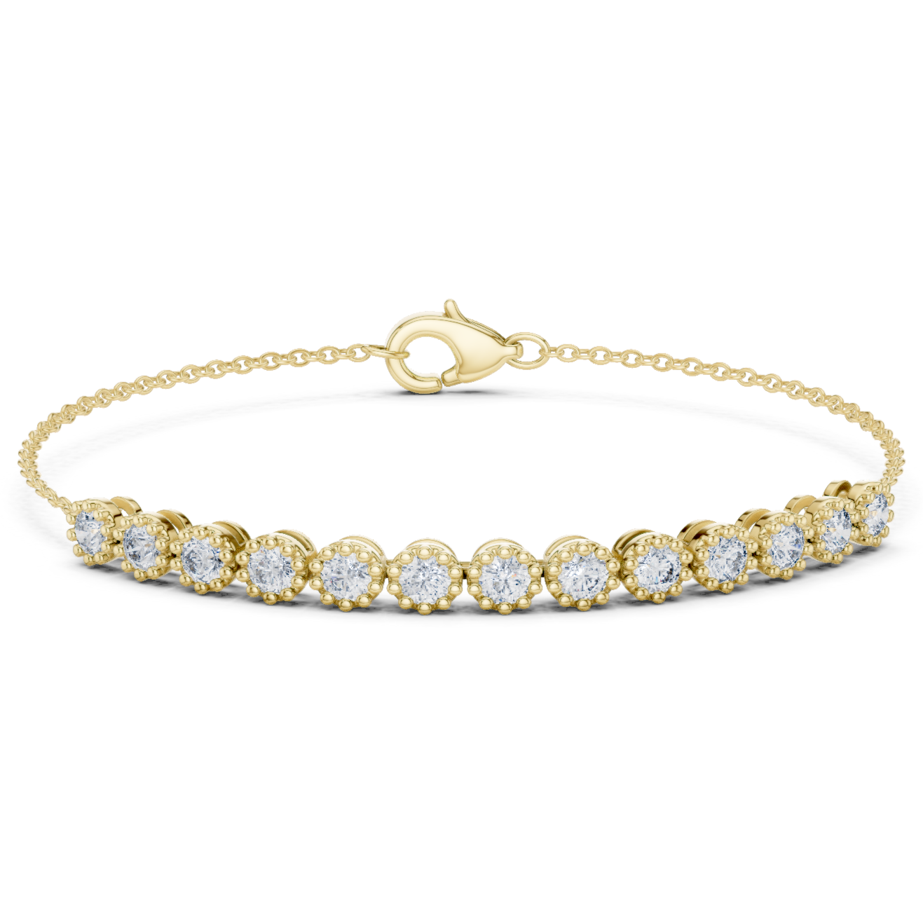 Bezel-Set Diamond Chain Bracelet