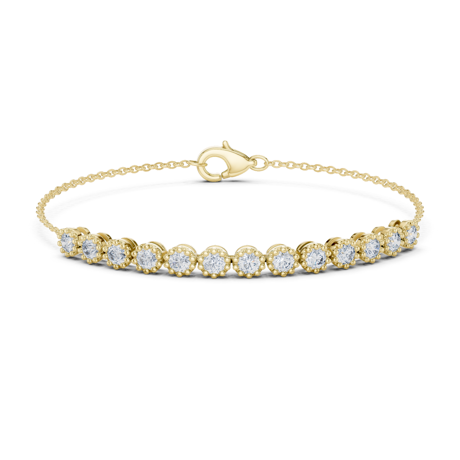 Bezel-Set Diamond Chain Bracelet