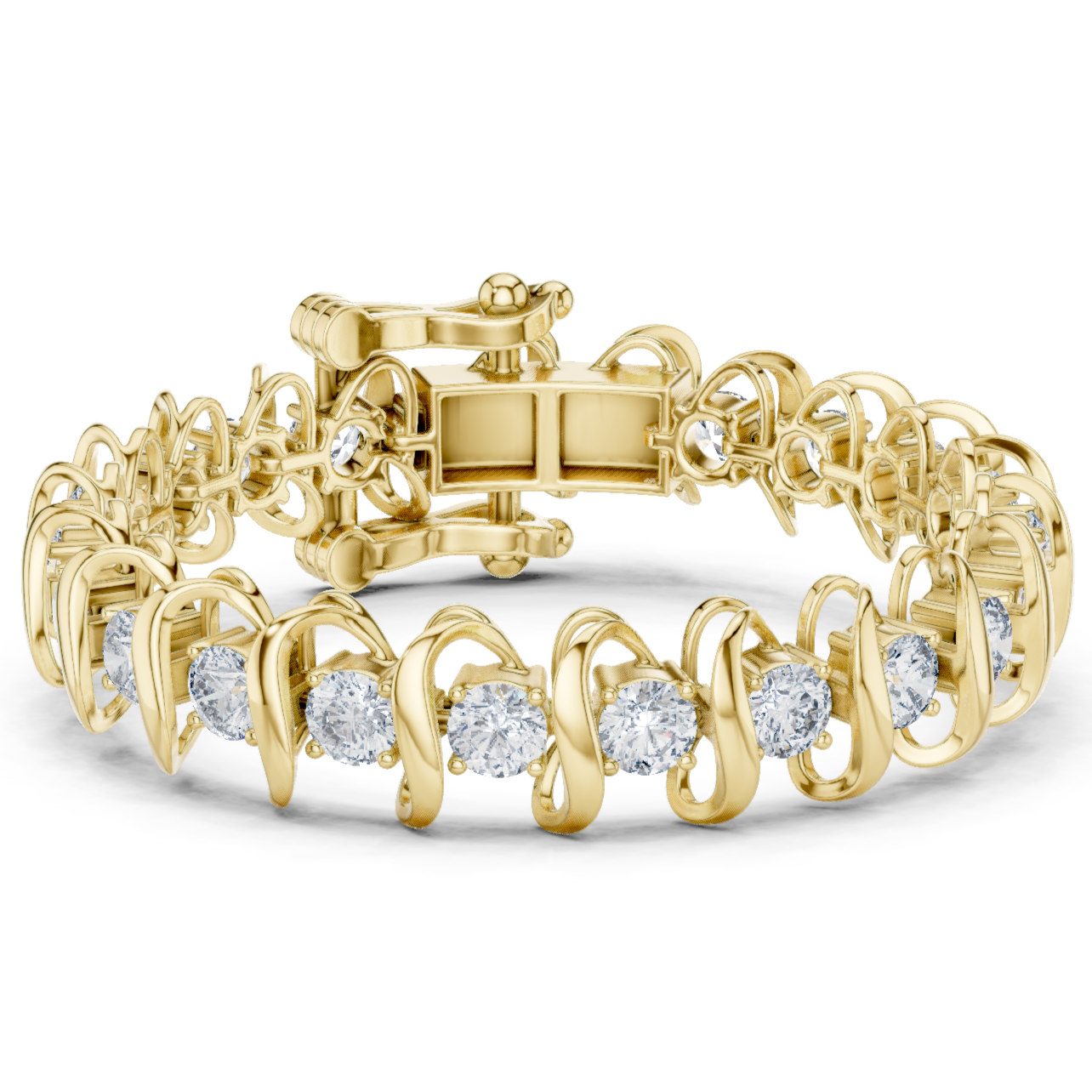 Swirl Embrace Rose Gold Diamond Bracelet