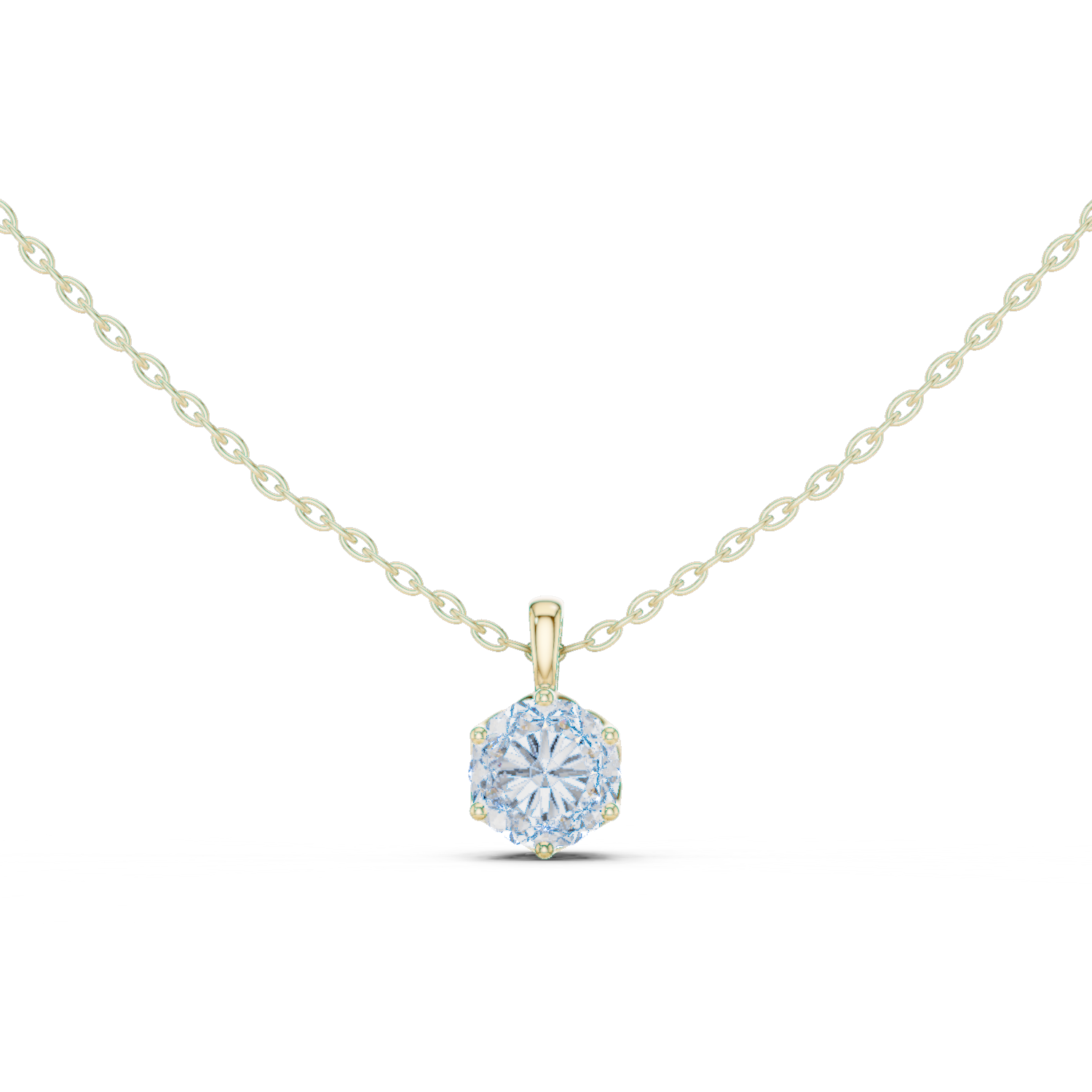 Pendant with Round Brilliant Diamond and Pavé-Set Bail