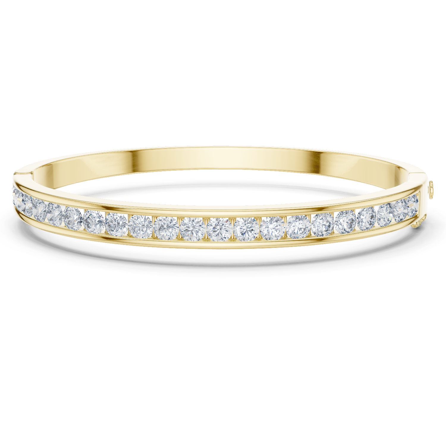 Channel-Set Diamond Bangle Bracelet