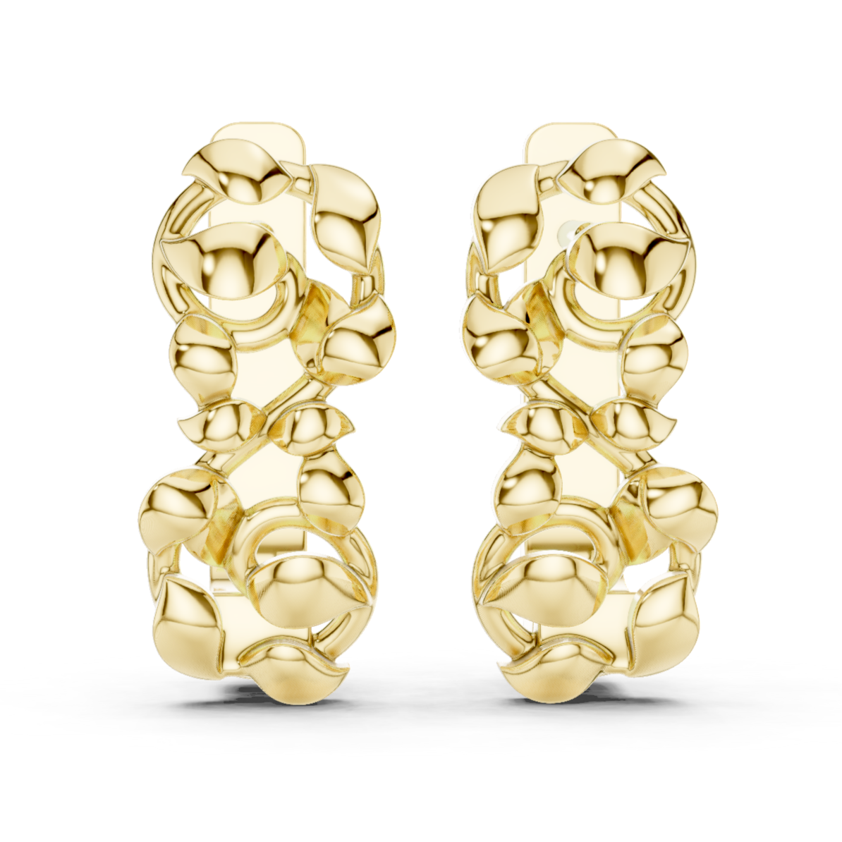 Golden Petal Cascade Hoops