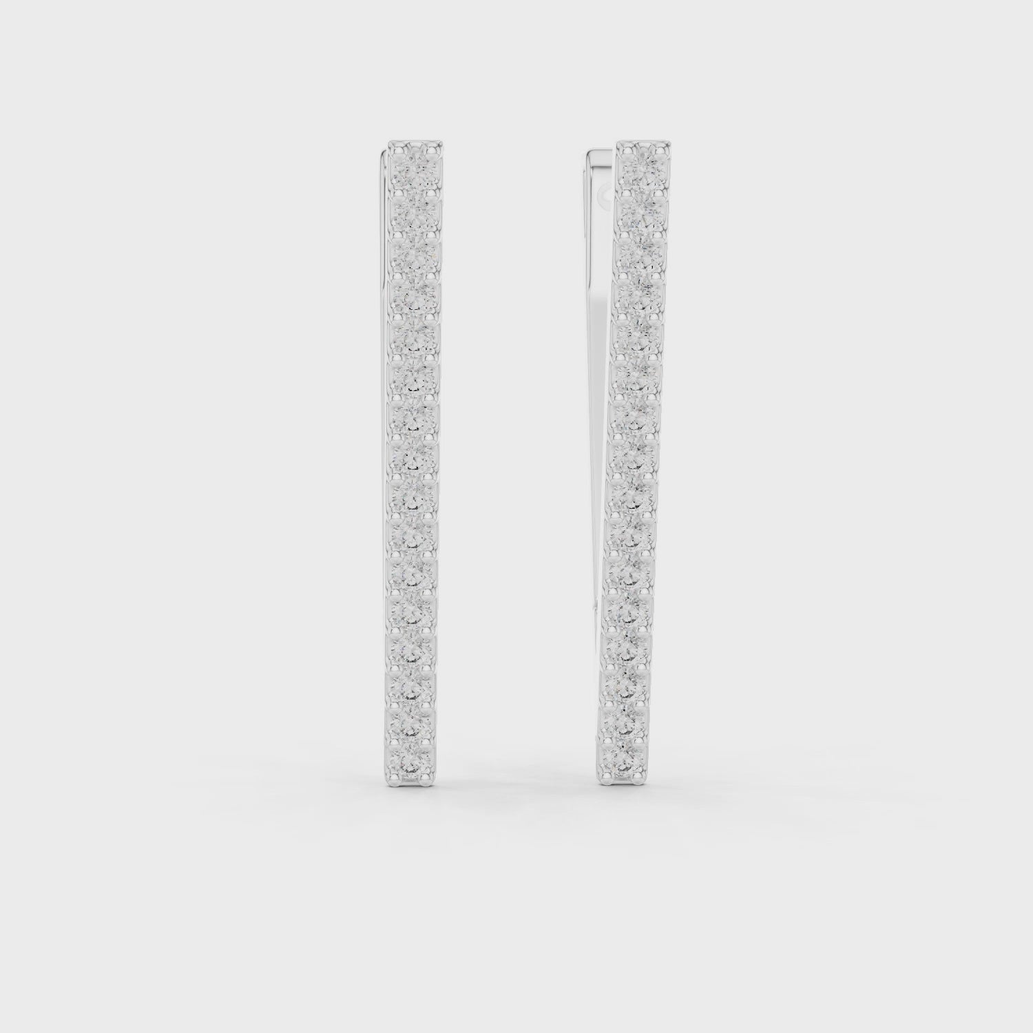 Elegant Geometric Diamond-Encrusted Rose Gold Earrings