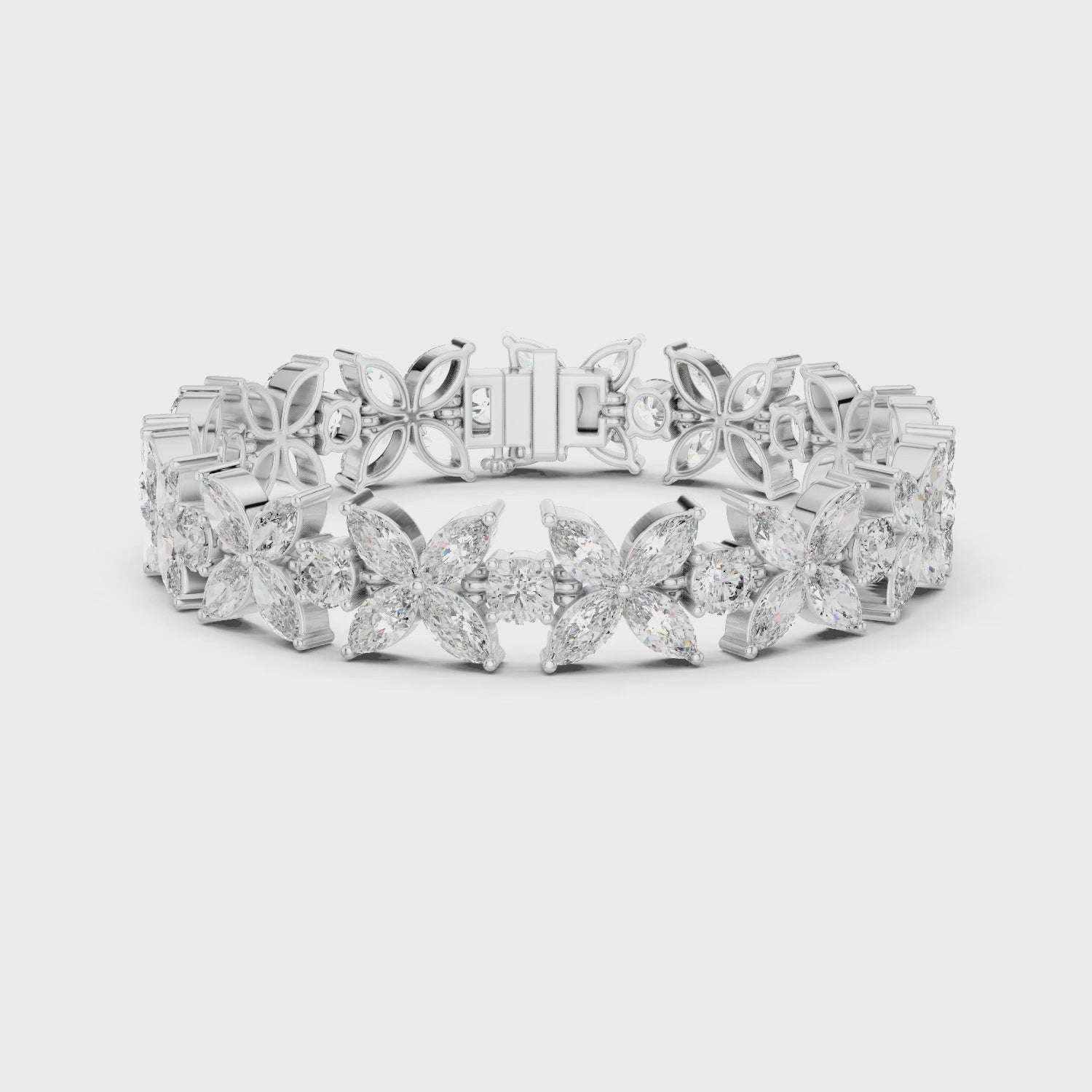Floral Bloom Marquise Diamond Bracelet