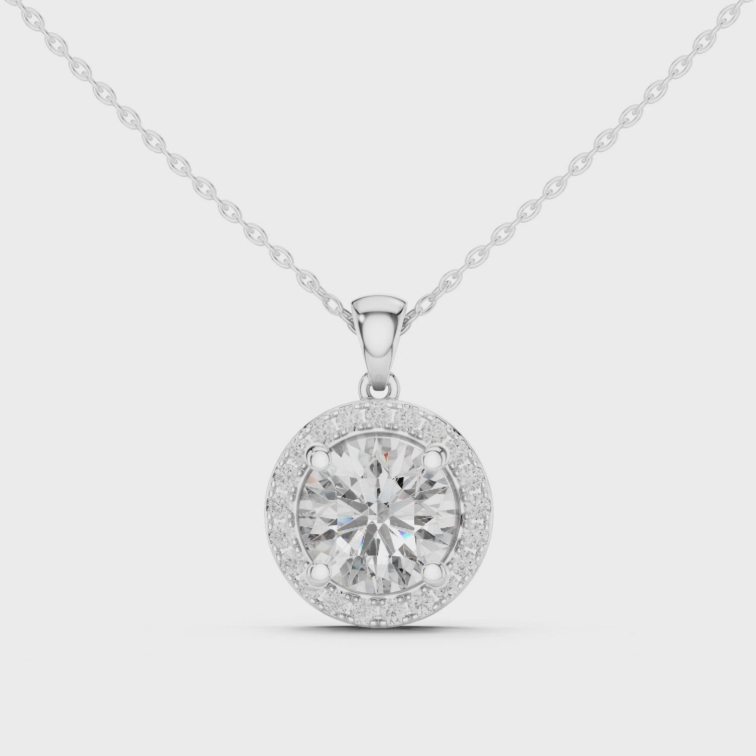 Radiant Rose Gold Diamond Halo Pendant