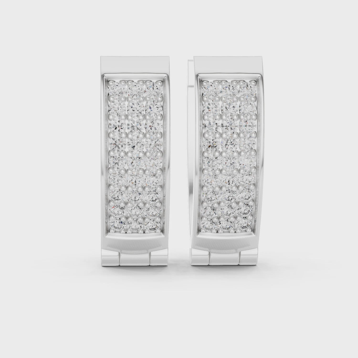 Rose Gold Diamond Pav‚ Hoop Earrings