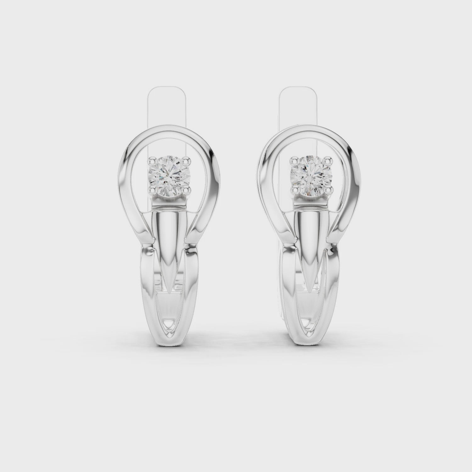 Rose Gold Diamond Loop Earrings