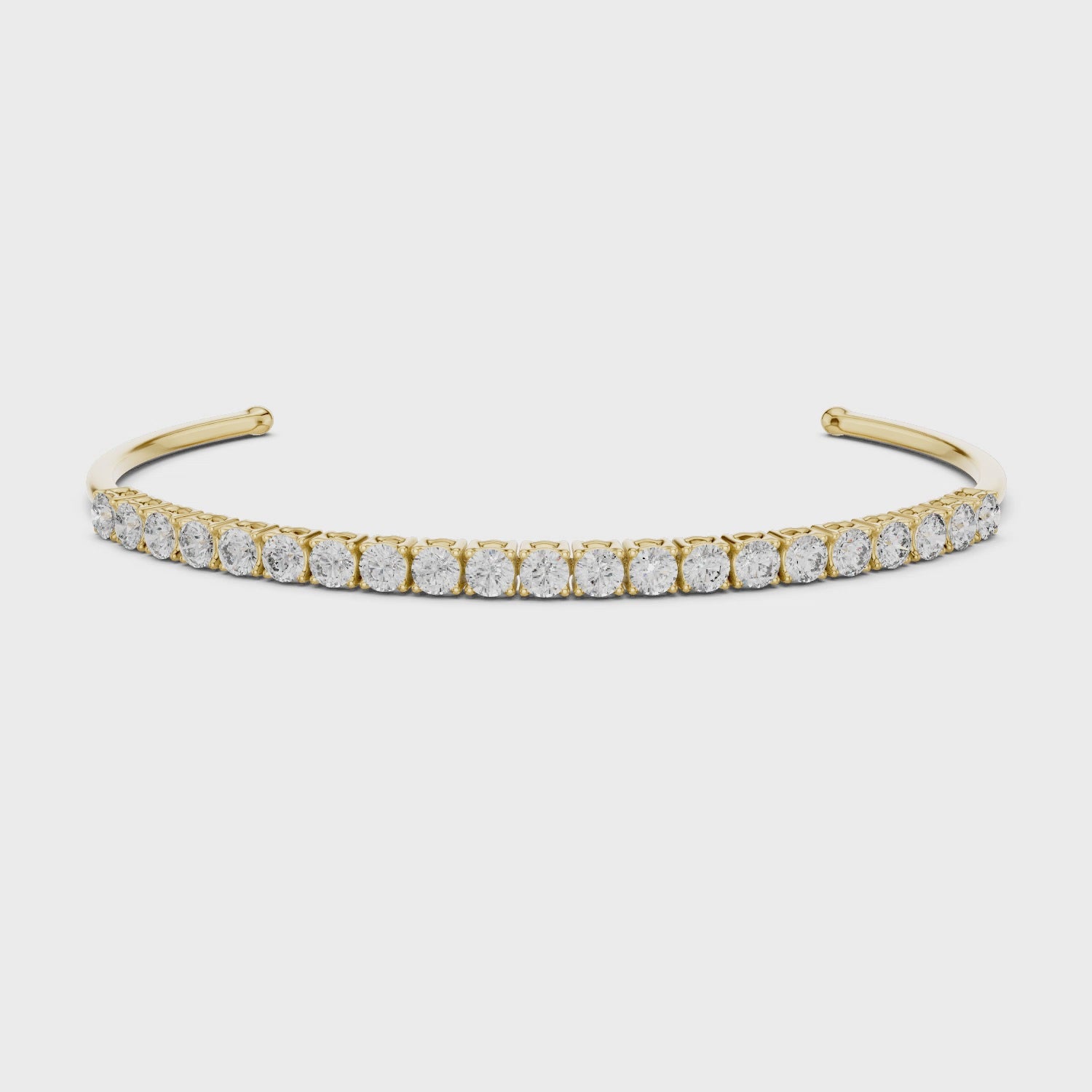 Grace Line Diamond Open Bangle
