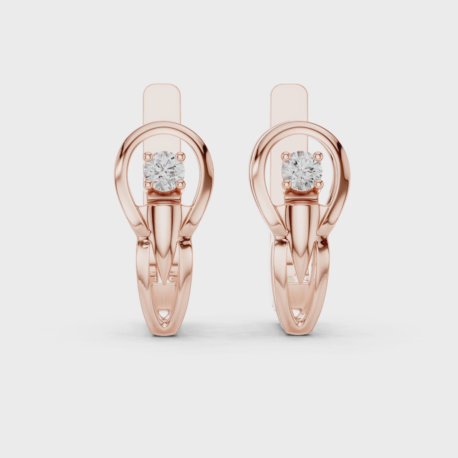 Rose Gold Diamond Loop Earrings