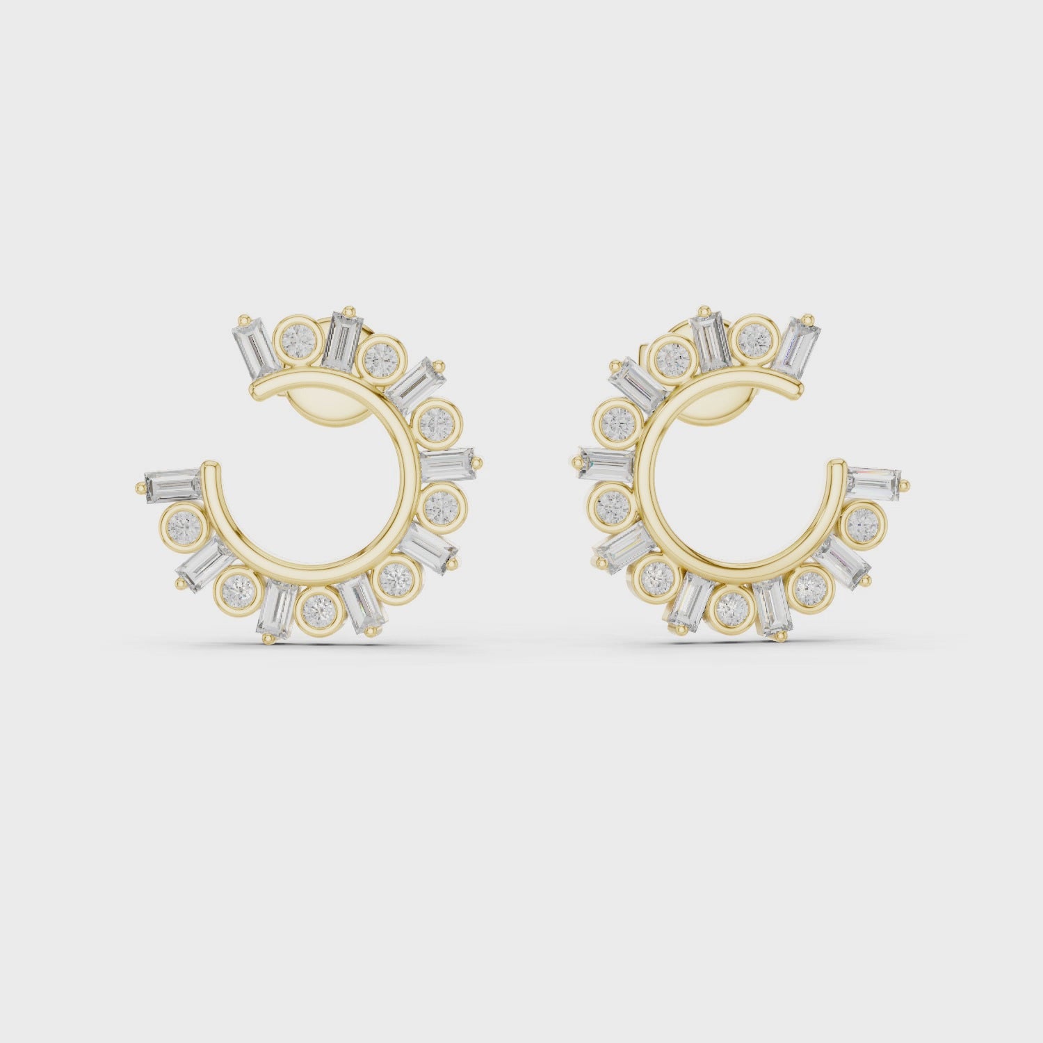 Radiant Rose Gold Diamond Hoop Earrings