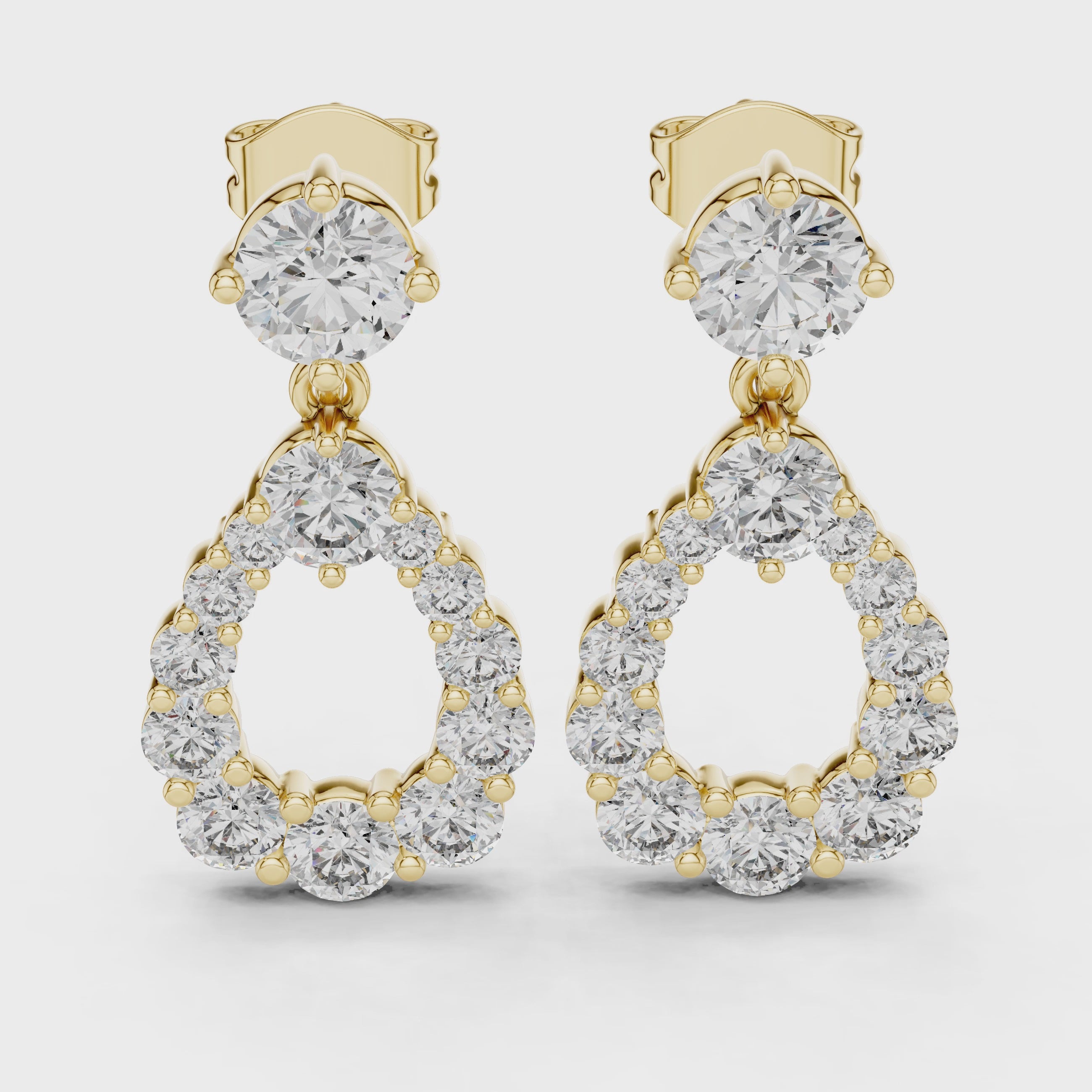 Elegant Rose Gold and Diamond Teardrop Earrings