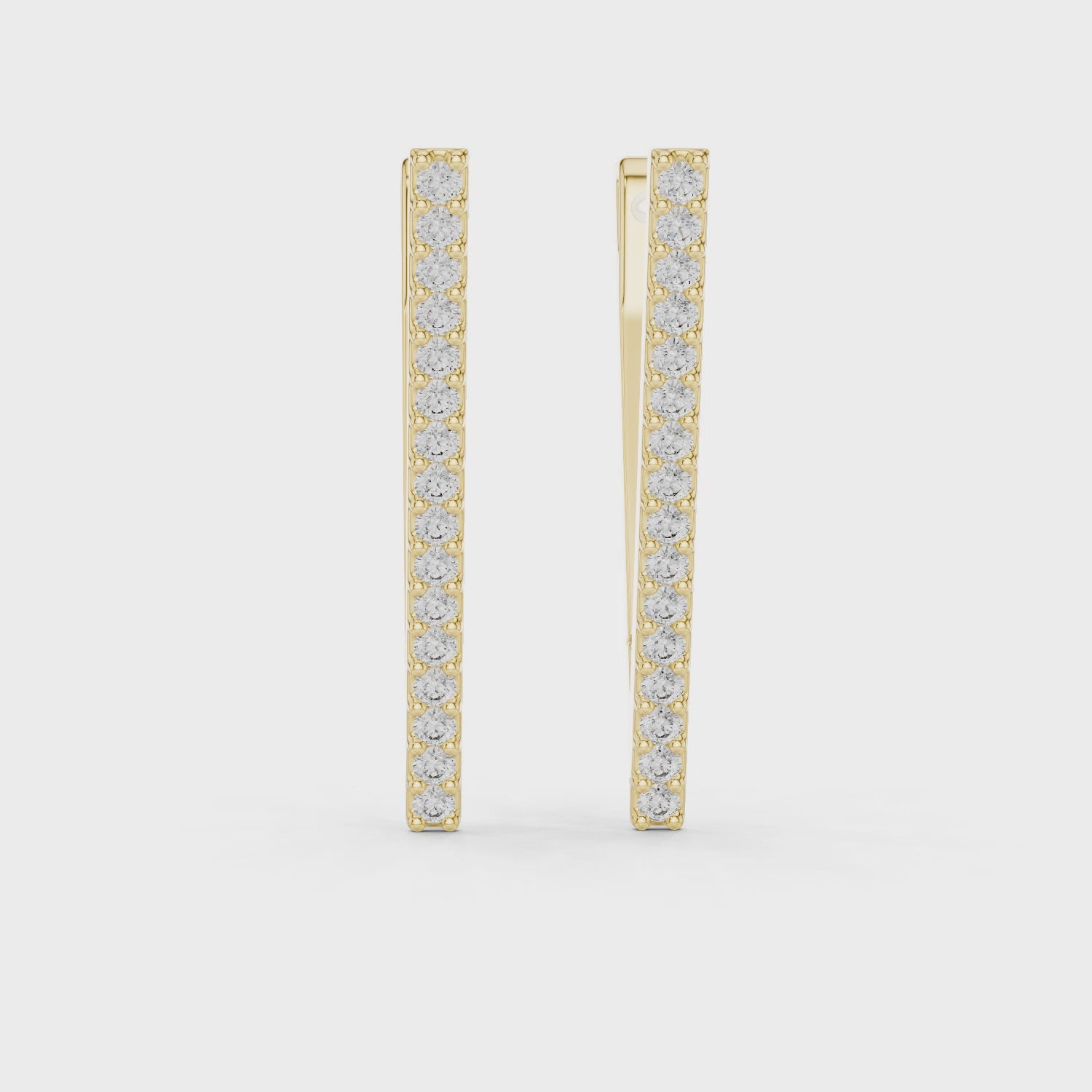 Elegant Geometric Diamond-Encrusted Rose Gold Earrings