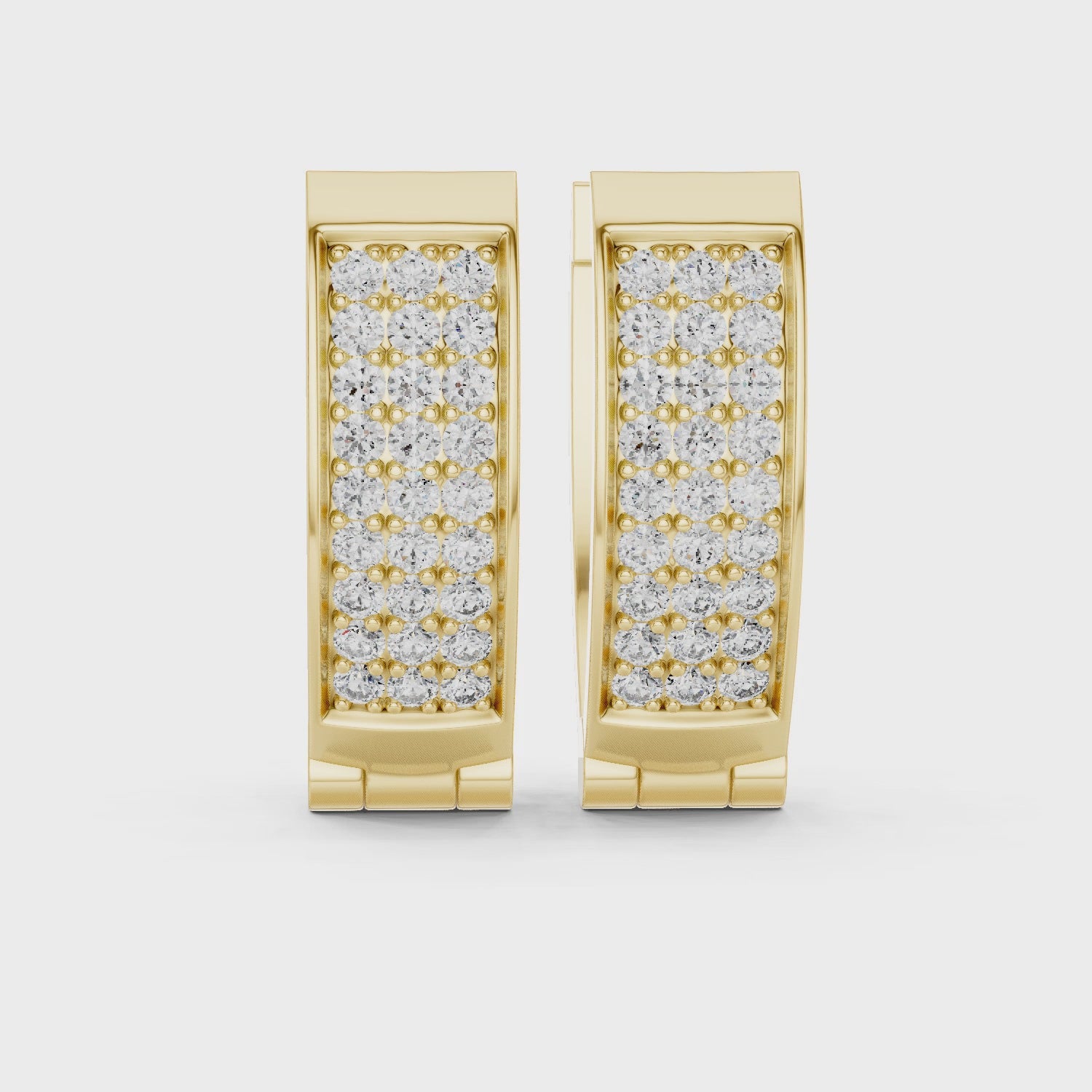 Rose Gold Diamond Pav‚ Hoop Earrings