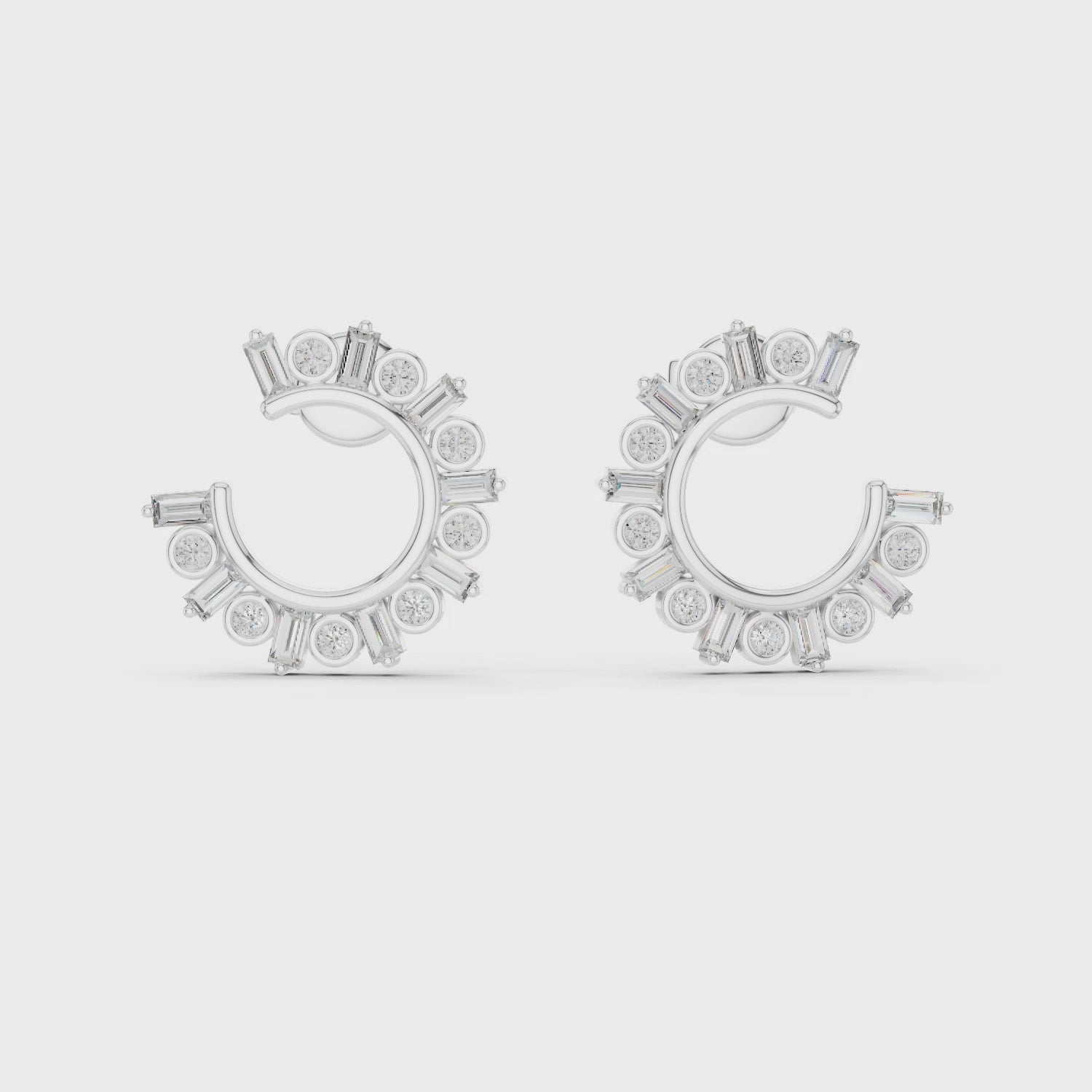 Radiant Rose Gold Diamond Hoop Earrings