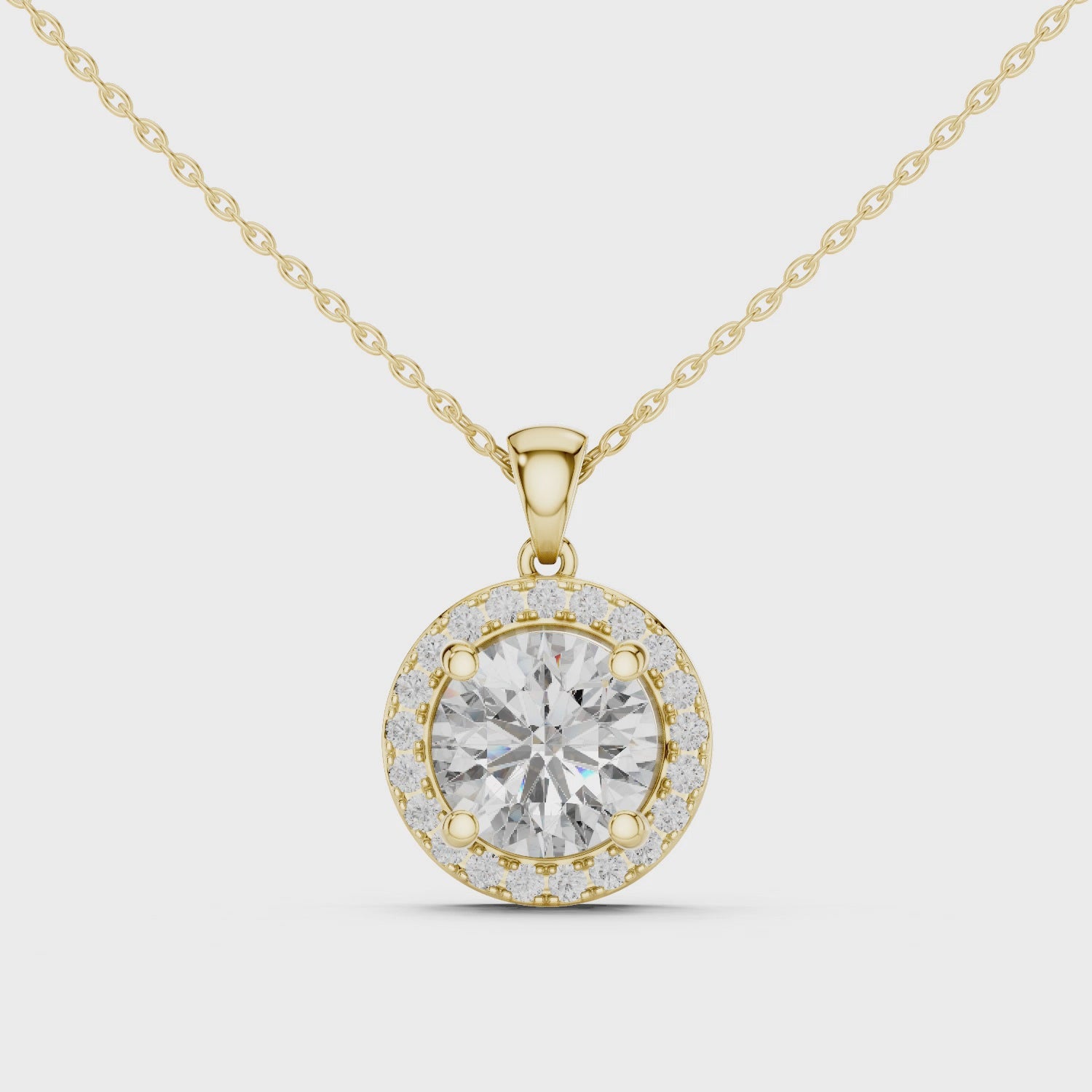Radiant Rose Gold Diamond Halo Pendant