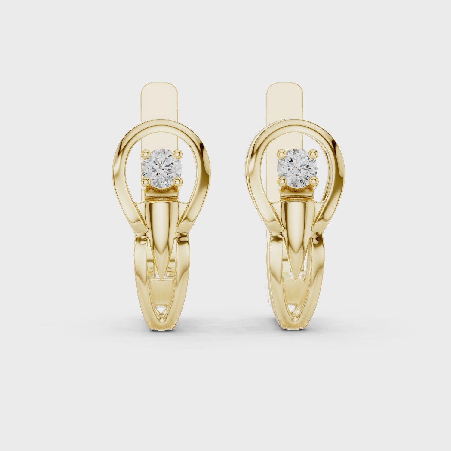 Rose Gold Diamond Loop Earrings