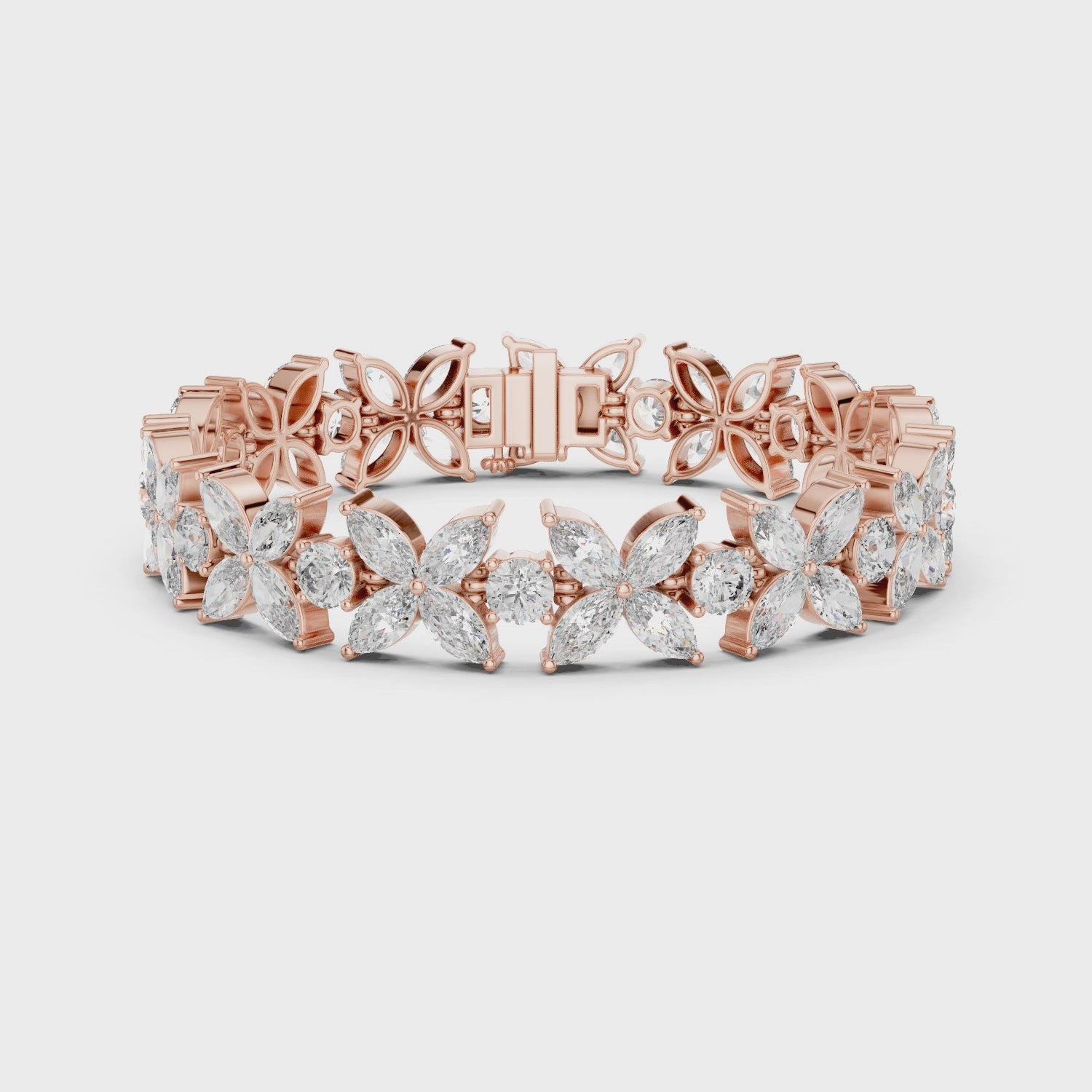 Floral Bloom Marquise Diamond Bracelet