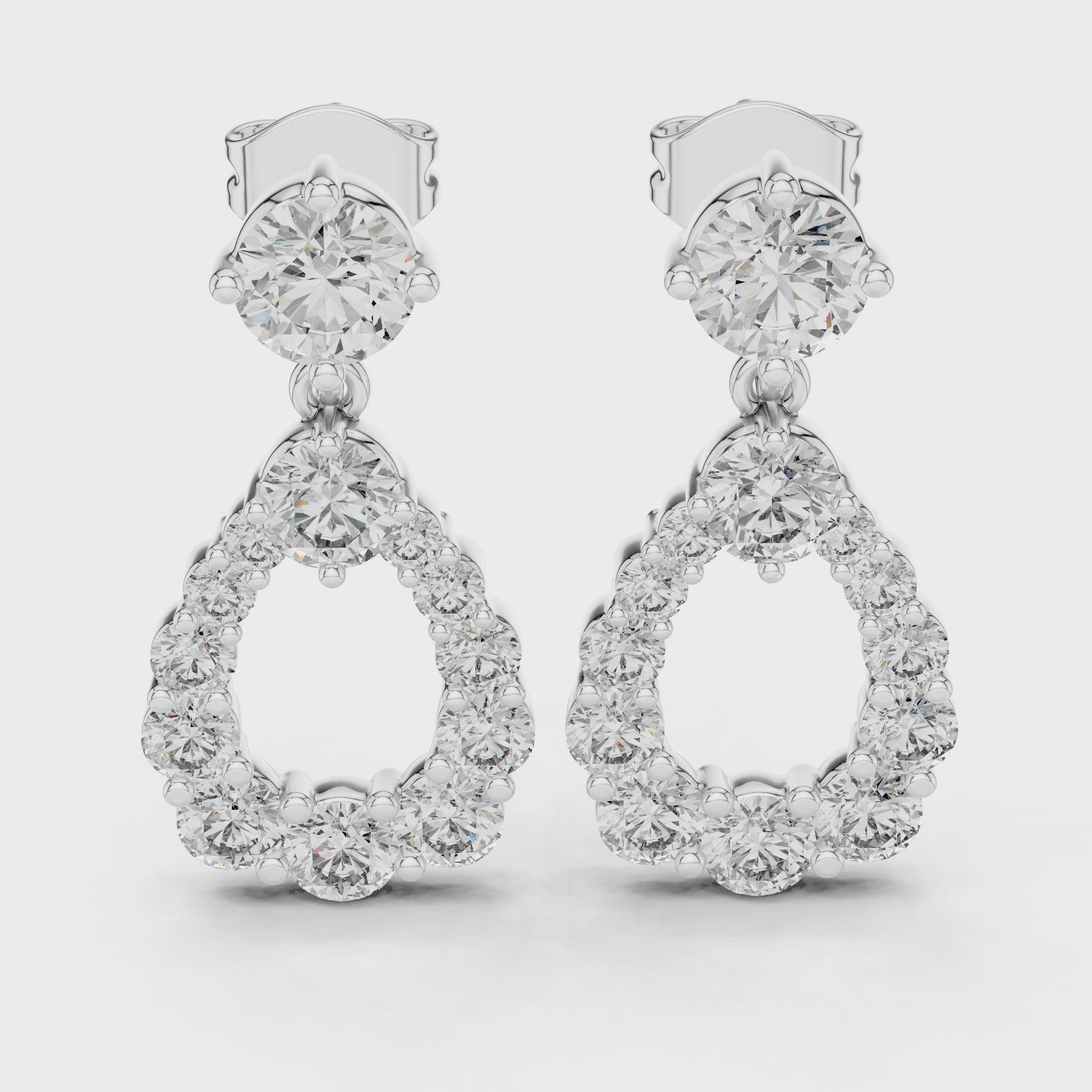 Elegant Rose Gold and Diamond Teardrop Earrings